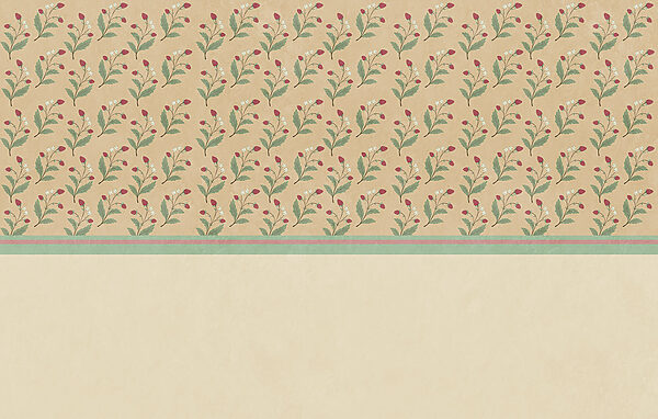 Pattern of flowers and leaves on a beige background