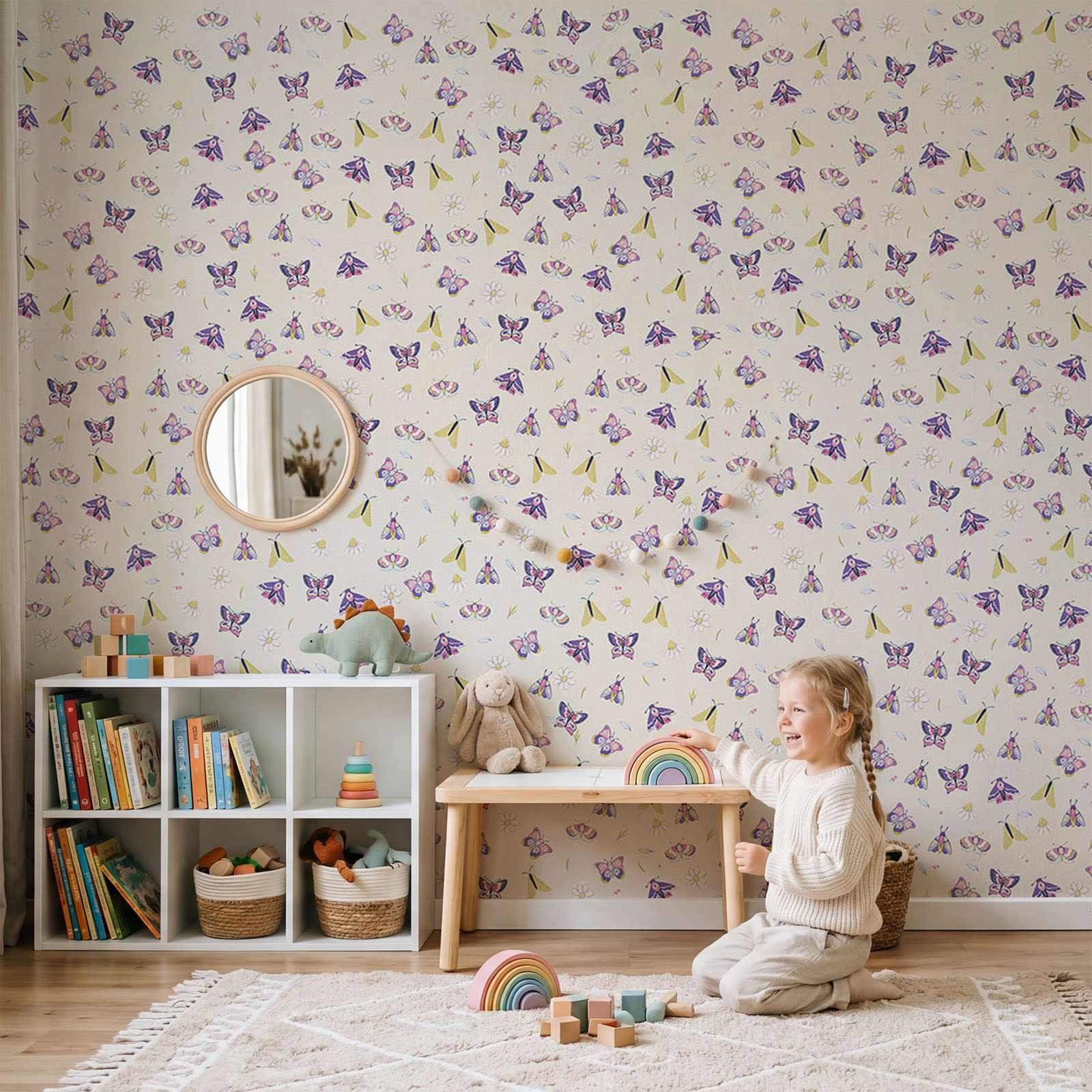 Motief met vlinders en bloemen Motief met vlinders en bloemen