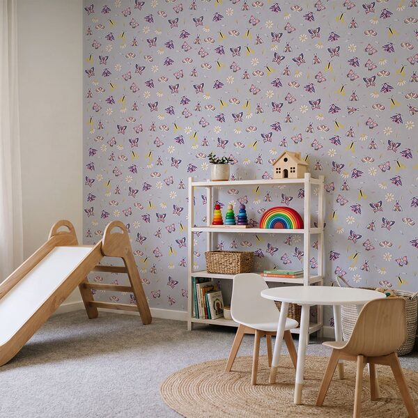 Motief met vlinders en bloemen