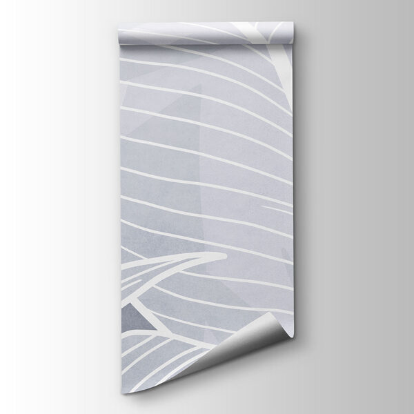 White leaves on a blue background