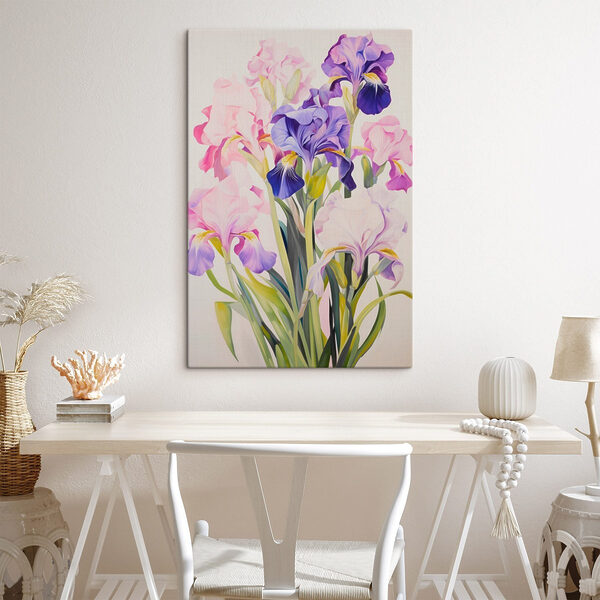 Painting of flowers on a white background Painting of flowers on a white background