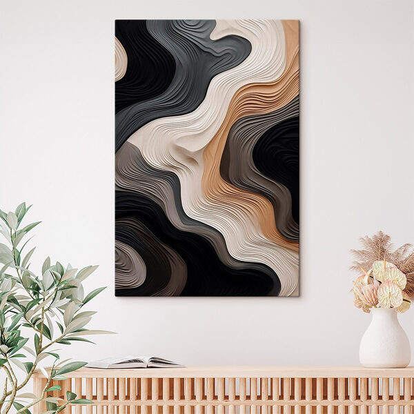 Black and white and brown wavy lines Black and white and brown wavy lines