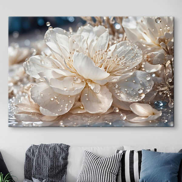 Delicate blooms adorned with droplets