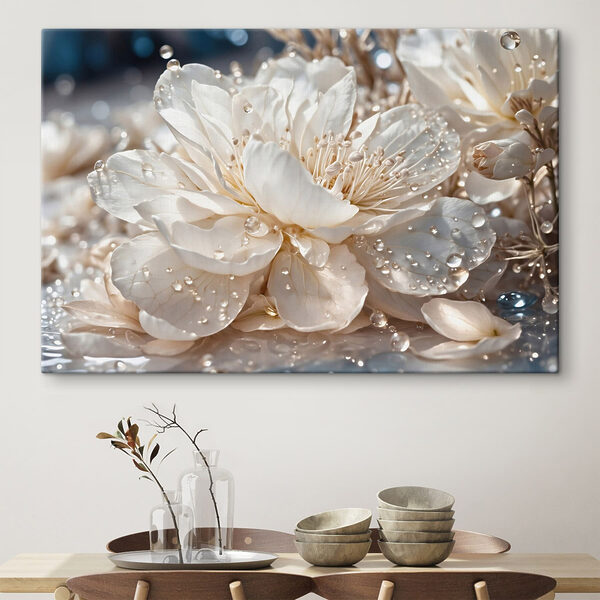 Delicate blooms adorned with droplets