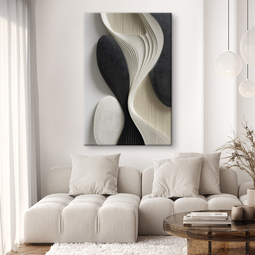 Black and white sculpture