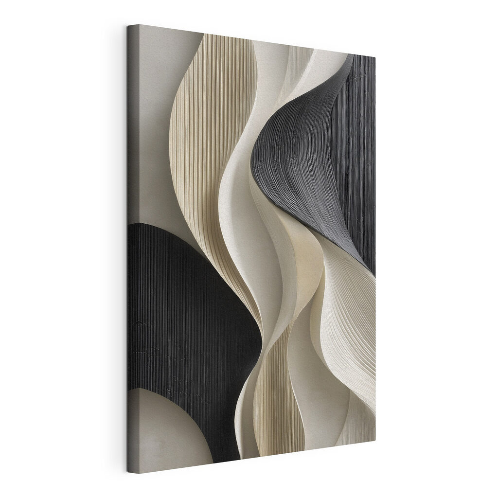 Black and white wavy wall art