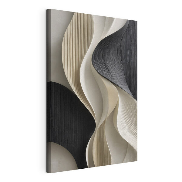 Black and white wavy wall art
