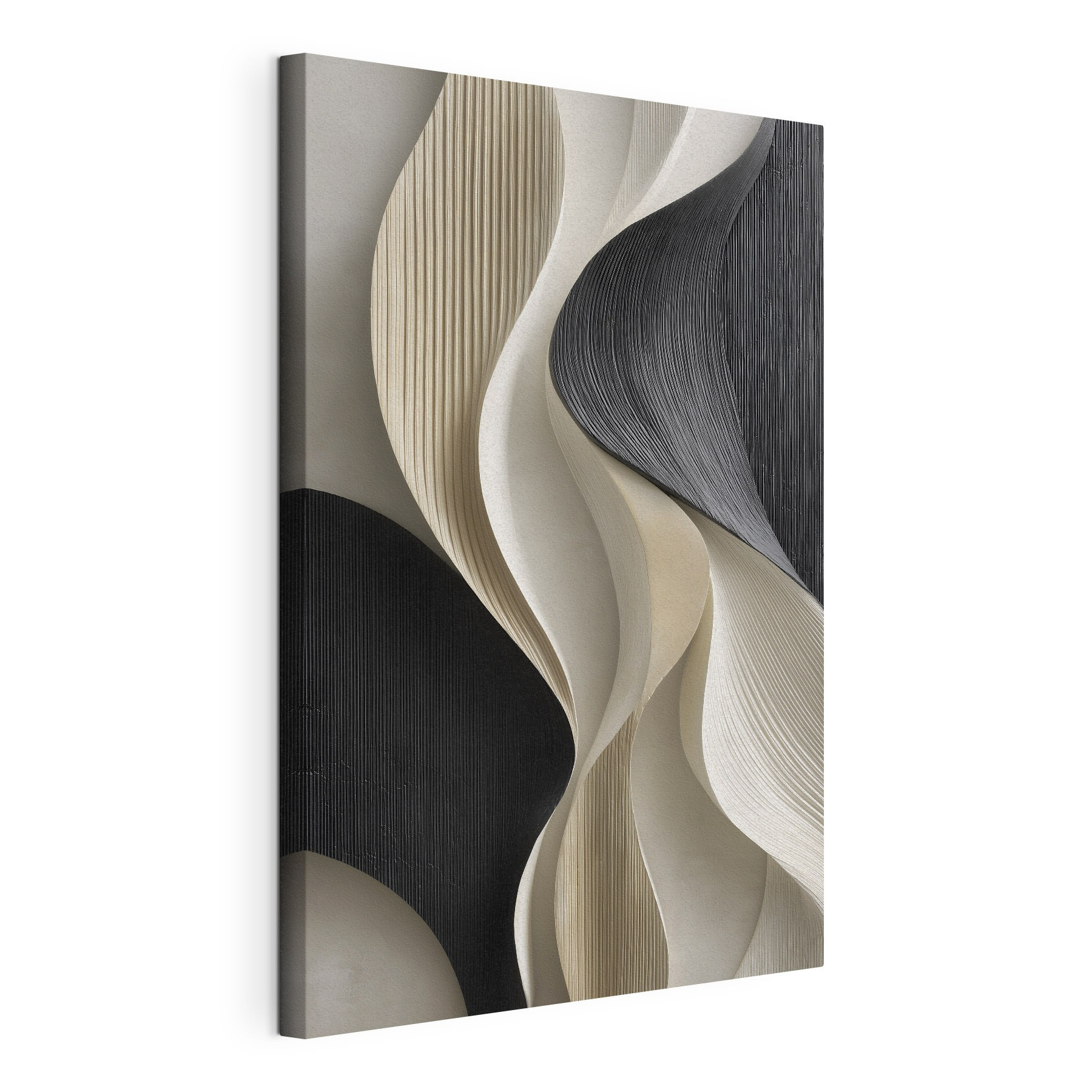 Black and white wavy wall art