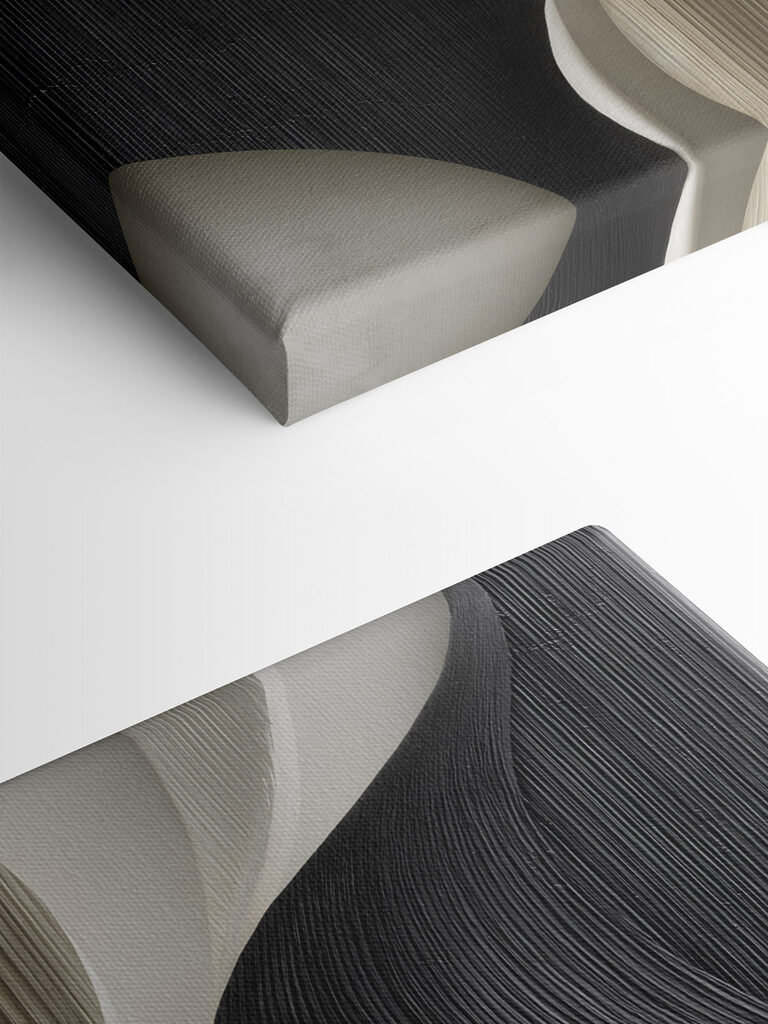 Black and white wavy wall art