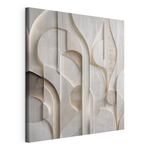 Canvas Schilderijen Canvas Schilderijen Witte muur met gebogen lijnen en rondingen (Artikelnummer: s49887)