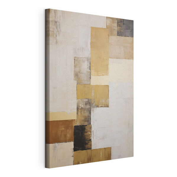 Canvas Schilderijen Canvas Schilderijen Schilderij van een wit en bruin rechthoekig voorwerp (Artikelnummer: s49897)