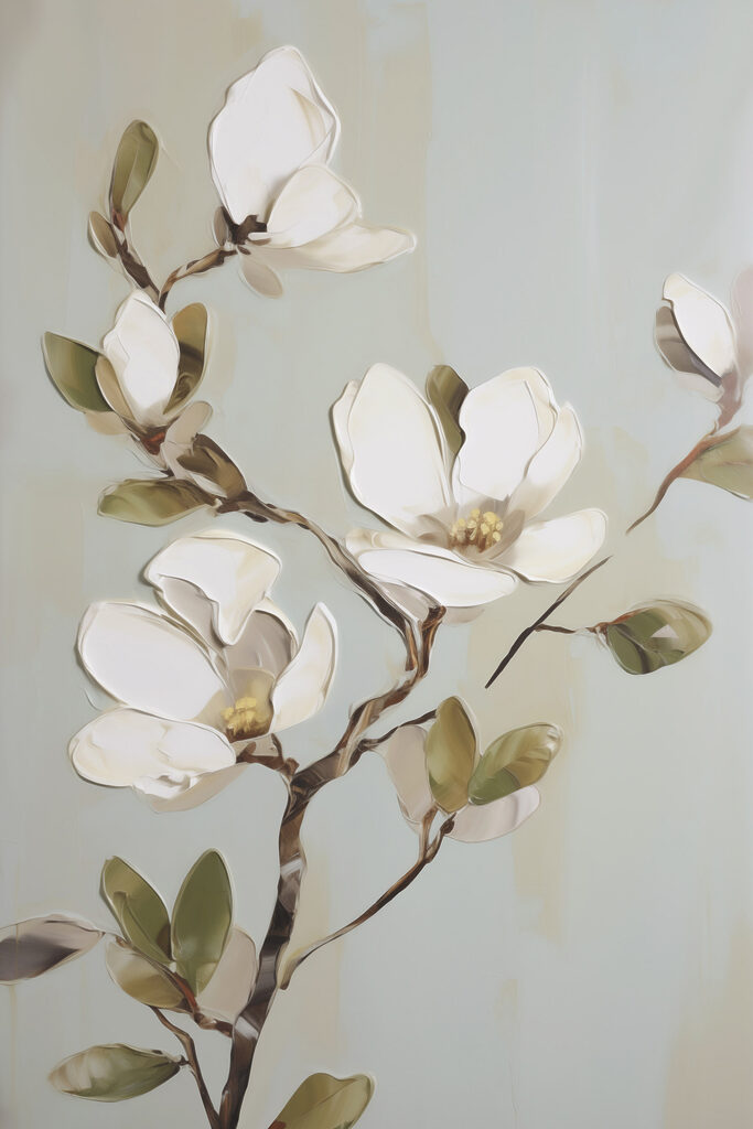 Painting of a white flower