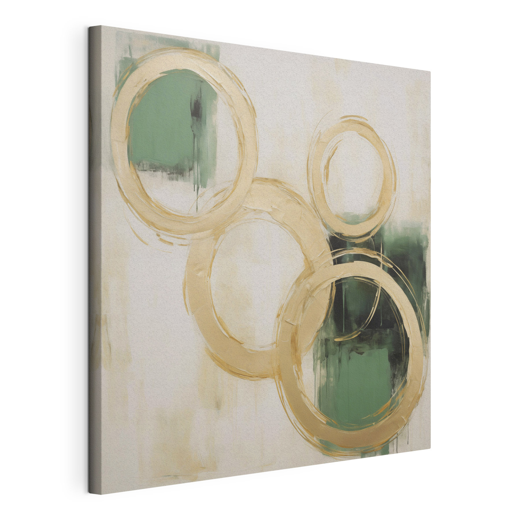 Painting of circles and green paint Painting of circles and green paint