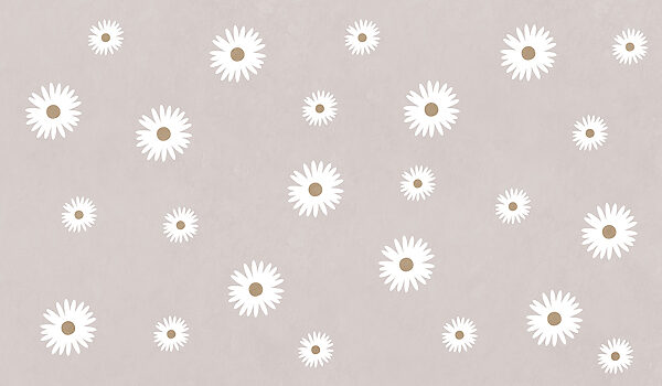 White flowers on a gray background