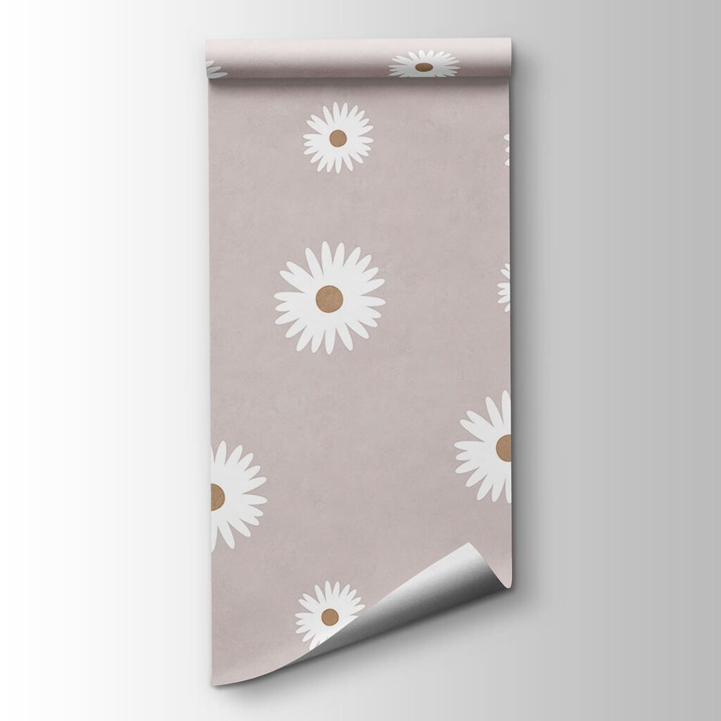 White flowers on a gray background