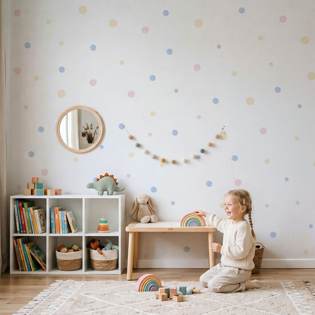 Witte achtergrond met veelkleurige stippen Witte achtergrond met veelkleurige stippen