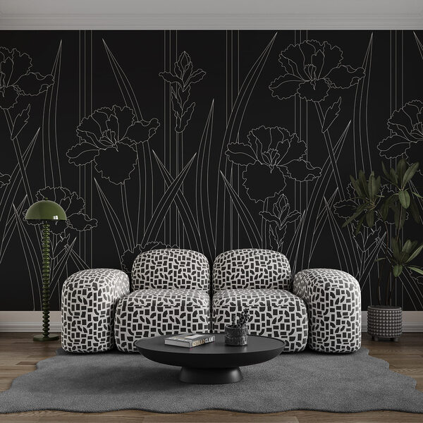 Zwart-wit bloemenpatroon Zwart-wit bloemenpatroon