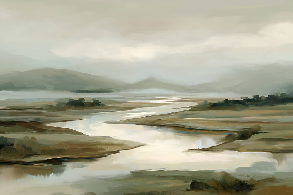 River running through a valley