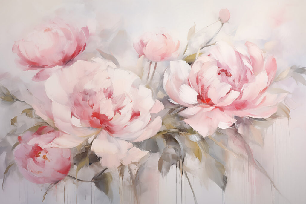 Painting of pink flowers