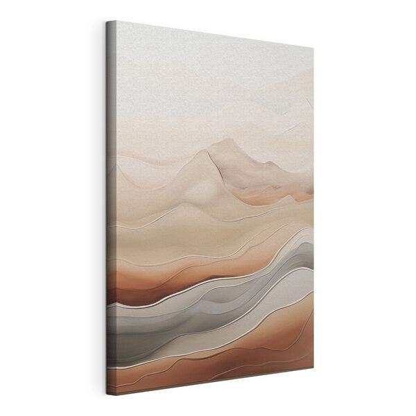 Canvas Schilderijen Canvas Schilderijen Rustgevende golven in zachte aardetinten (Artikelnummer: s49996)