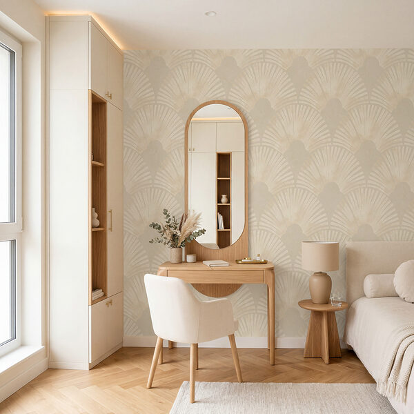 Wit en beige behang Fotobehang Wit en beige behang