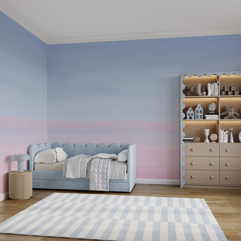Blauwe en roze lucht Blauwe en roze lucht
