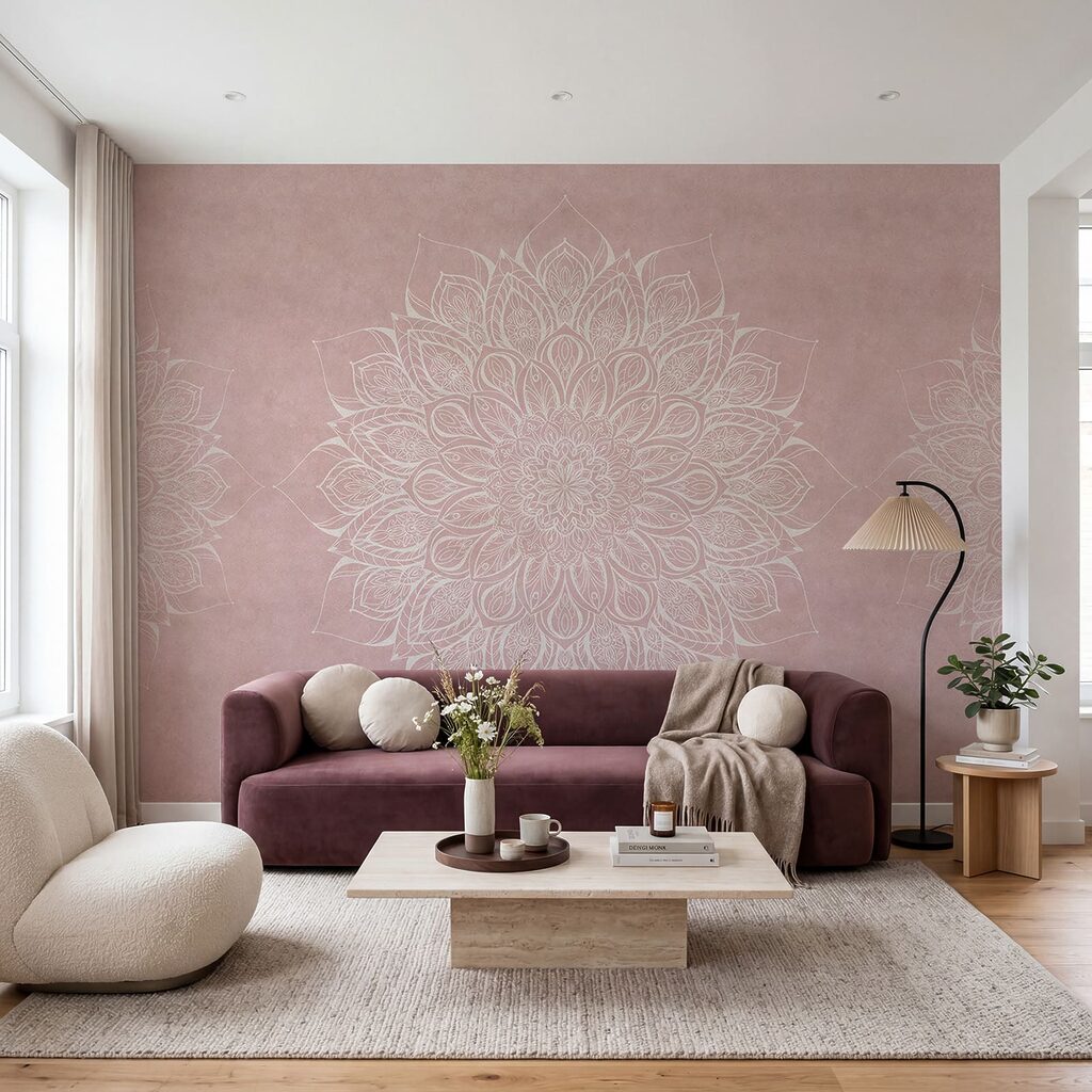 Witte en roze mandala Witte en roze mandala