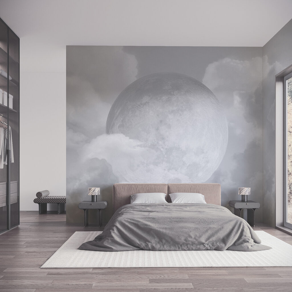 Volle maan achter de wolken Volle maan achter de wolken