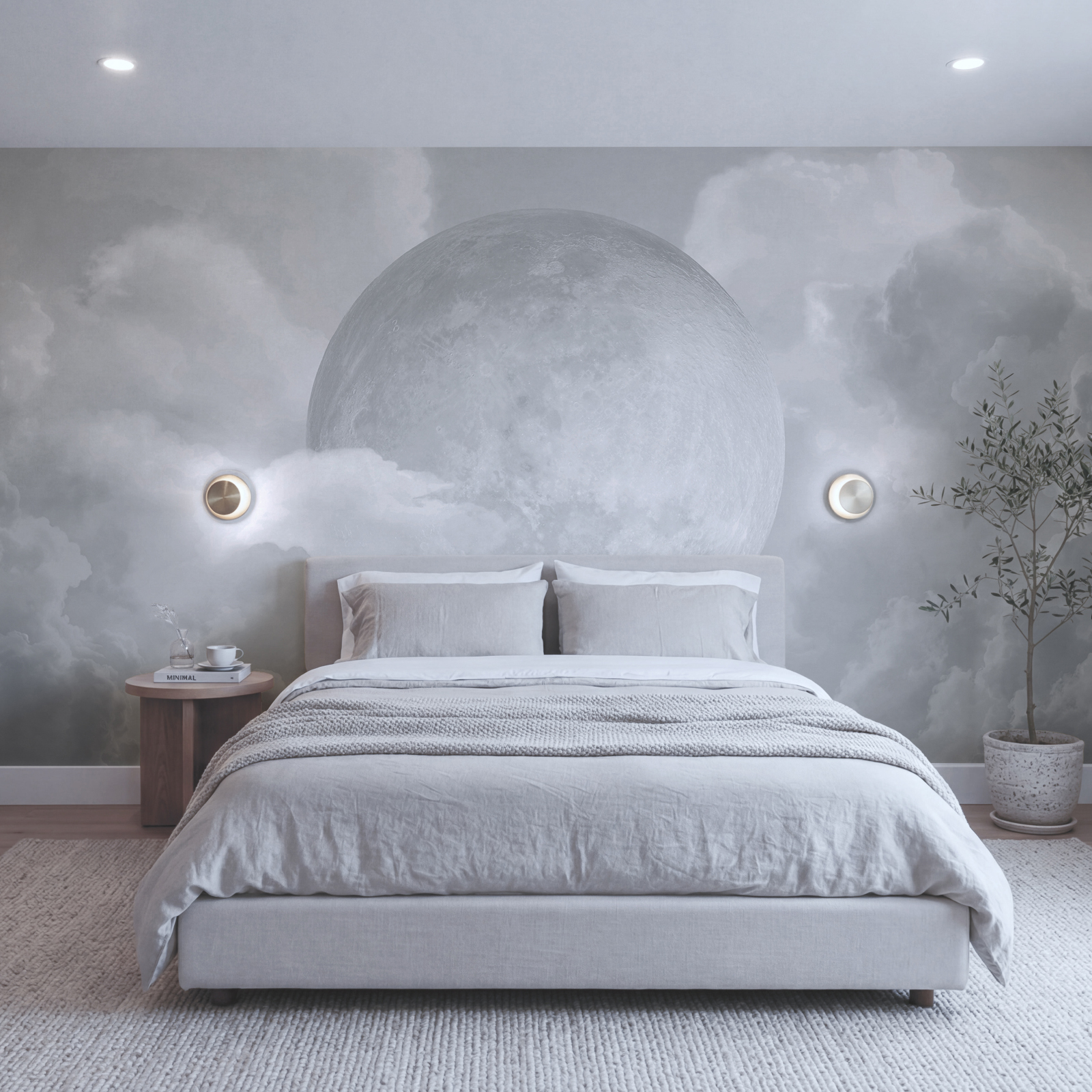 Volle maan achter de wolken Volle maan achter de wolken