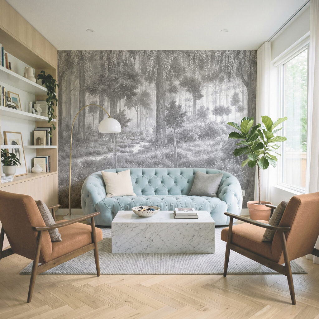 Bos met bomen en planten Bos met bomen en planten