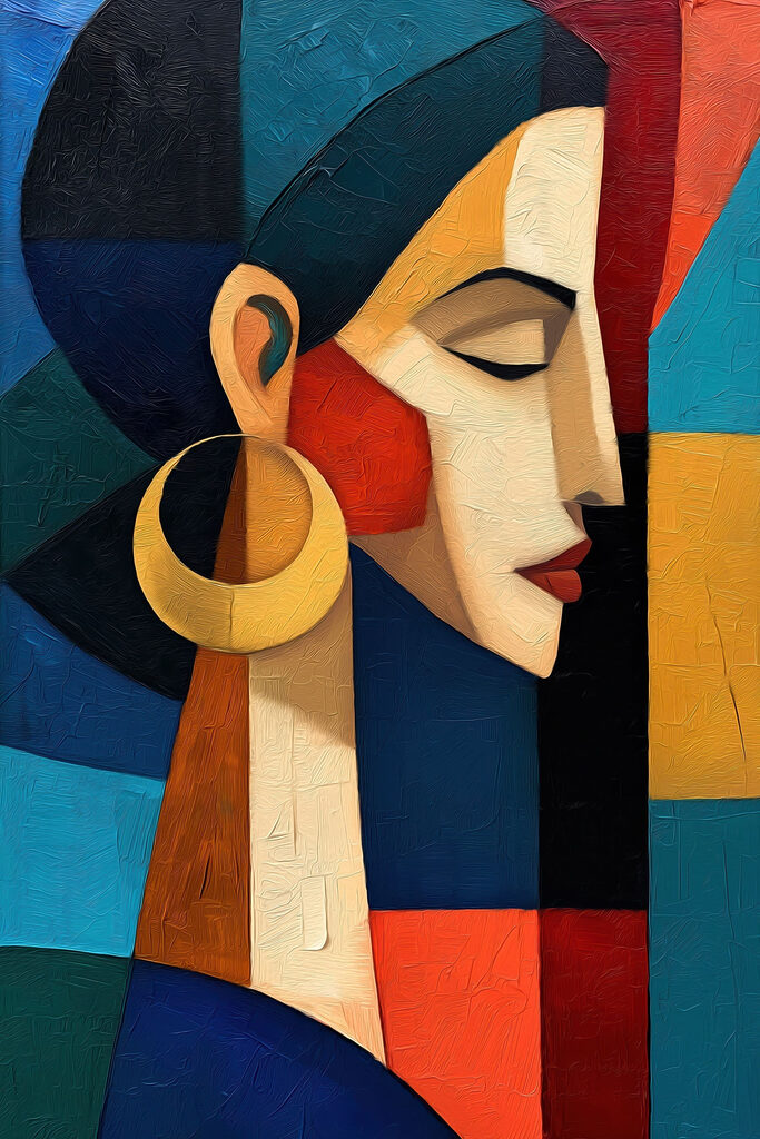 Painting of a woman's face Painting of a woman's face