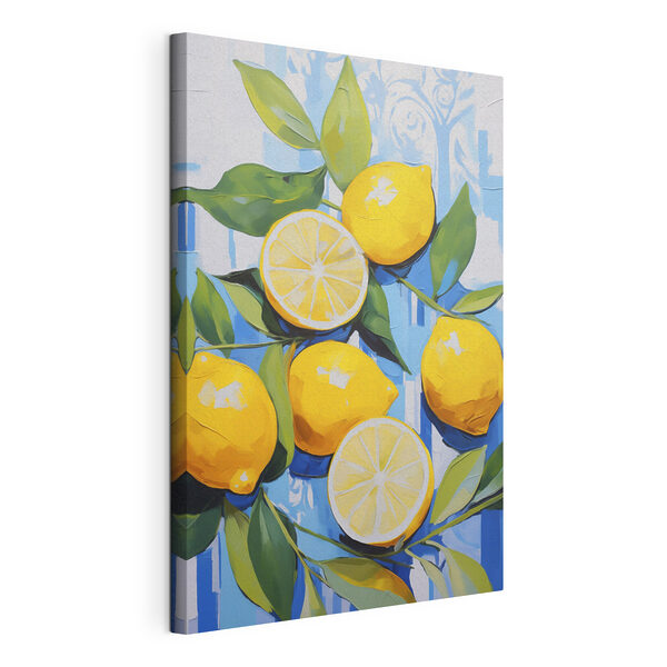 Painting of lemons and leaves