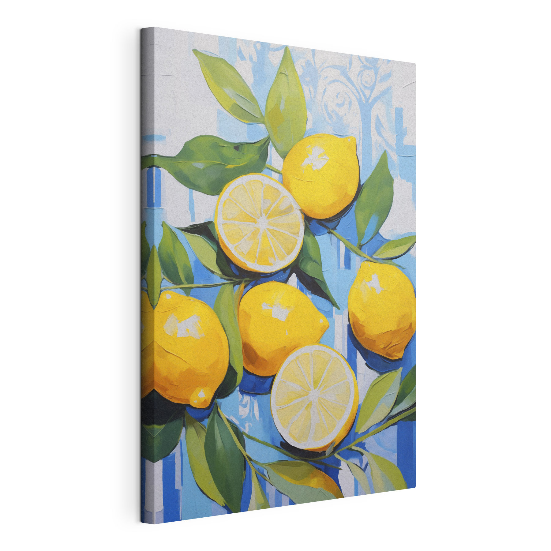 Painting of lemons and leaves