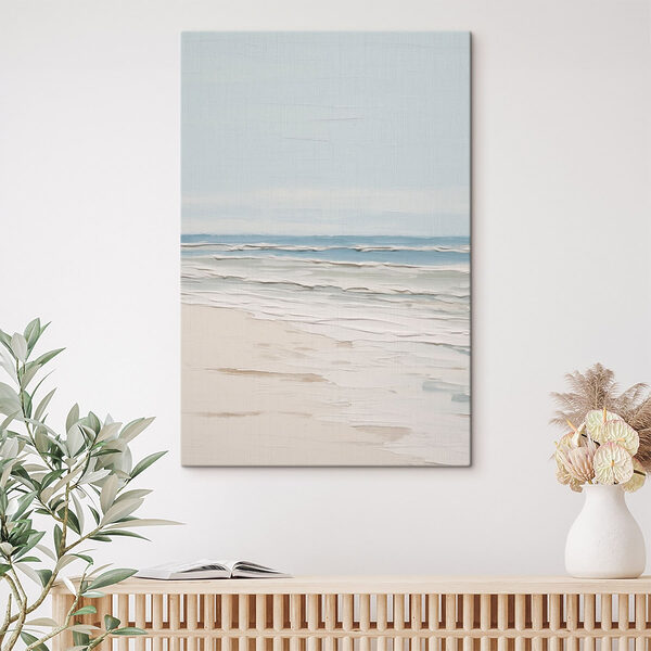 Beach with waves crashing on the sand