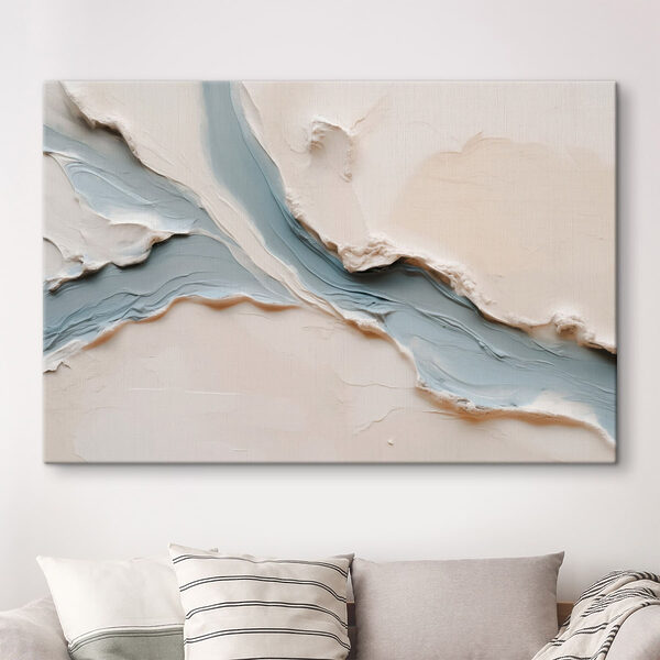 White and blue surface with a river White and blue surface with a river