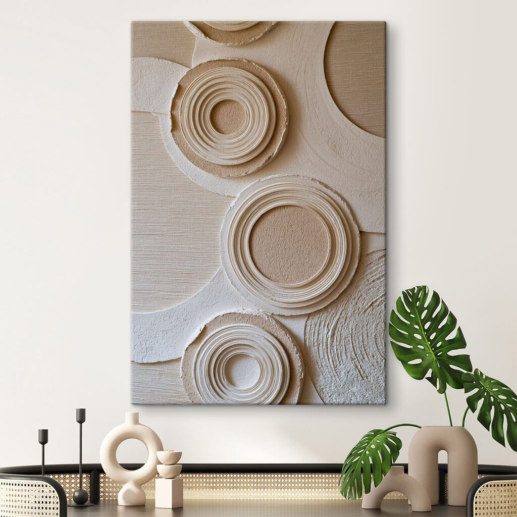 Wall with circles and a pattern