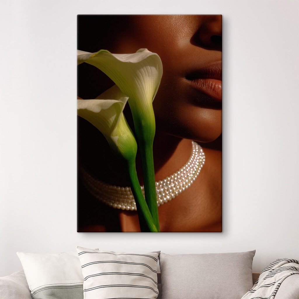 Elegant beauty with floral accents