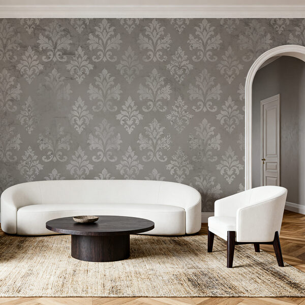 Behang met witte fleur-de-lis Behang met witte fleur-de-lis