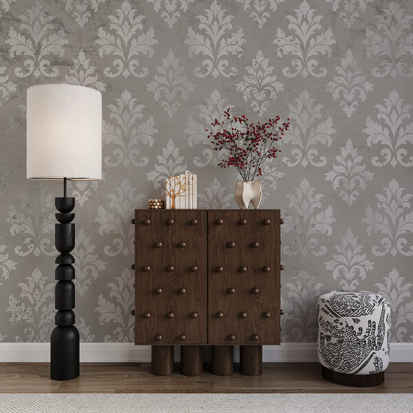 Behang met witte fleur-de-lis Behang met witte fleur-de-lis