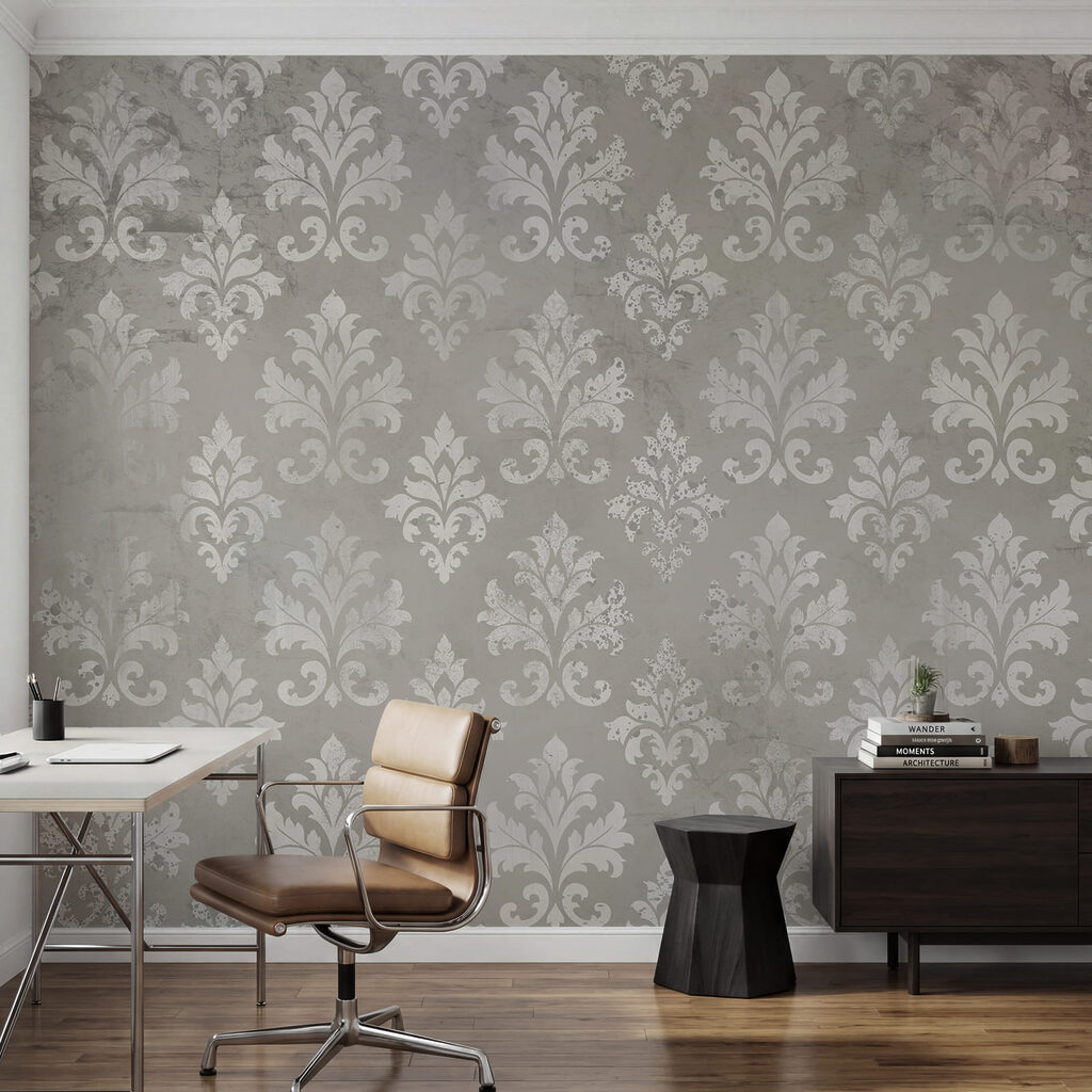 Behang met witte fleur-de-lis Behang met witte fleur-de-lis