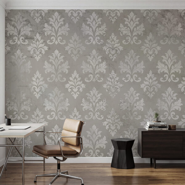 Behang met witte fleur-de-lis Behang met witte fleur-de-lis