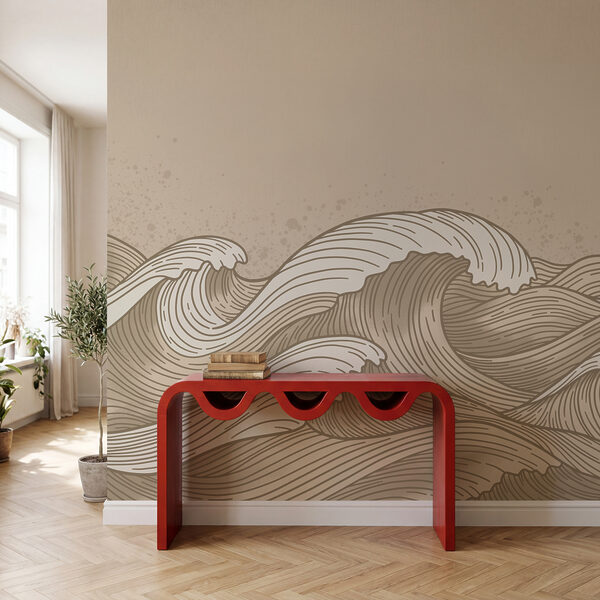 Tekening van golven op zee Tekening van golven op zee