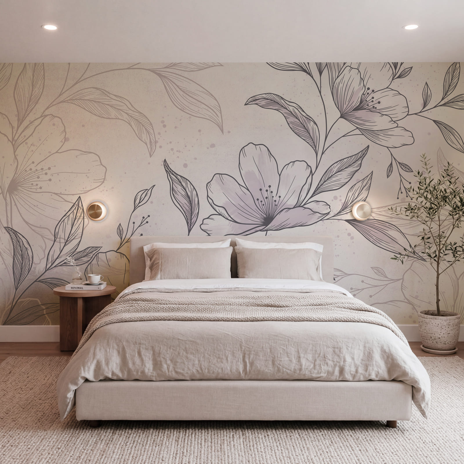 Tekening van bloemen en bladeren