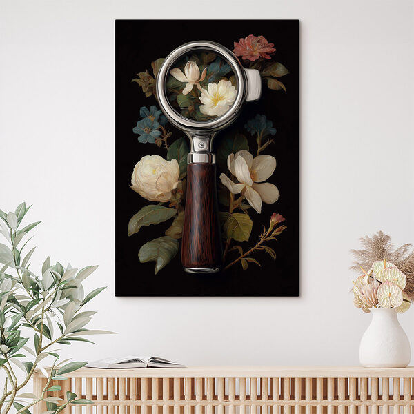 Magnifying glass with flowers Magnifying glass with flowers