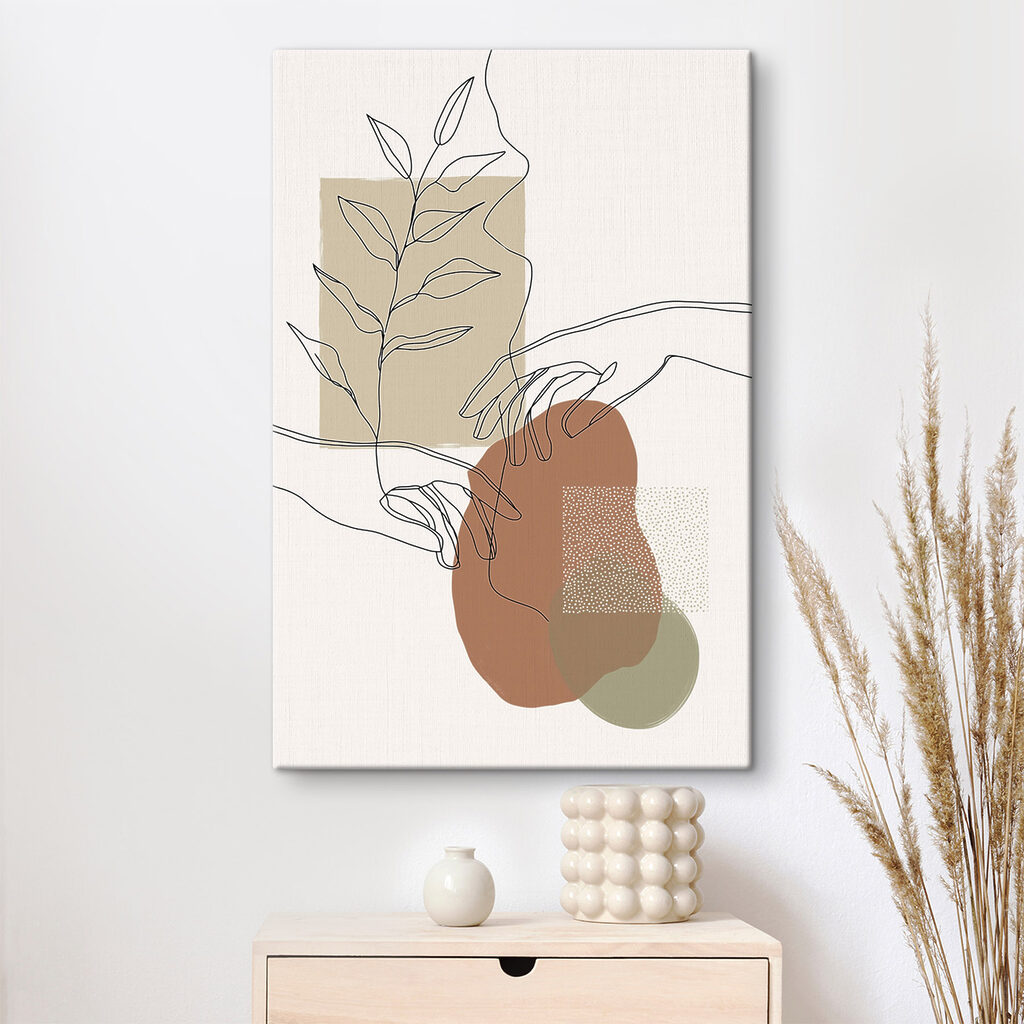 Drawing of a hand holding a plant