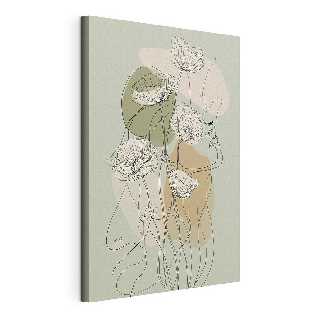 Drawing of a woman with flowers Drawing of a woman with flowers