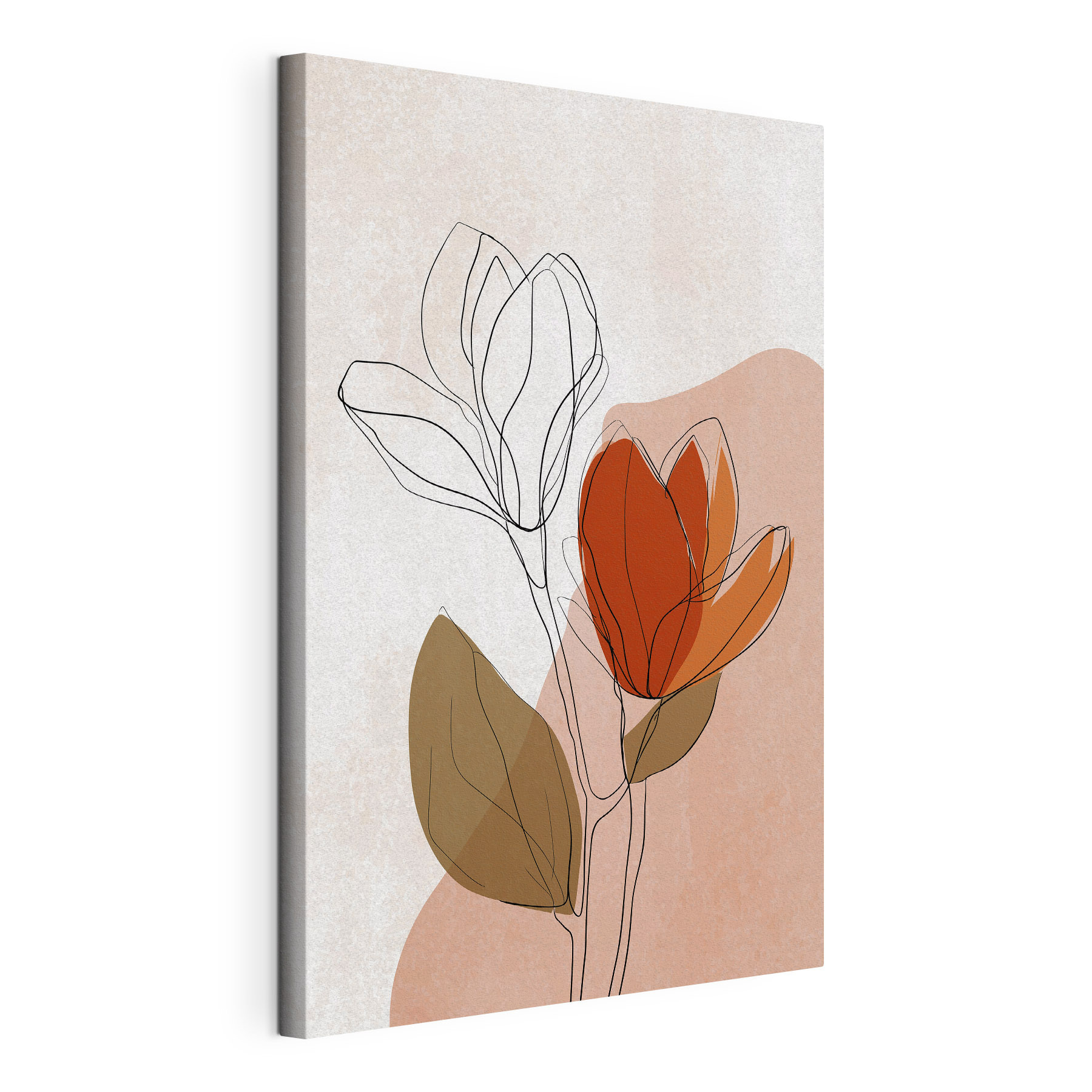 Drawing of flowers with leaves