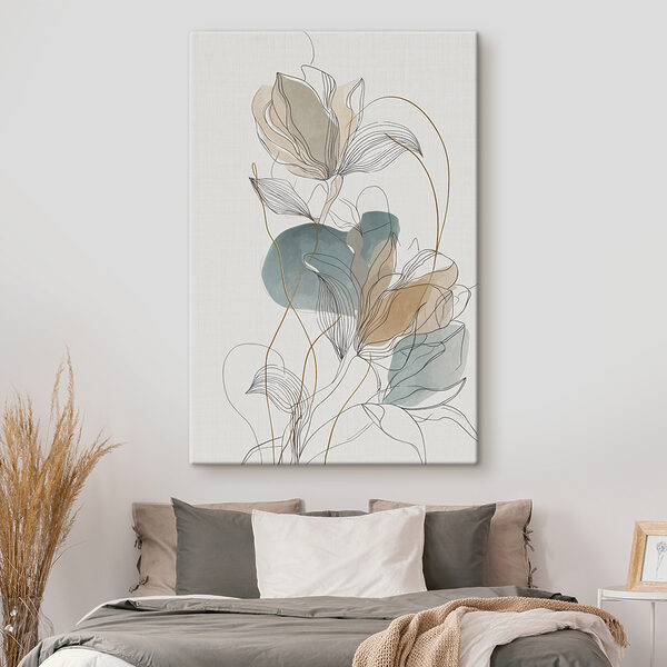 Ethereal floral line art design