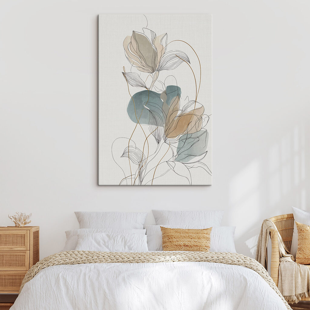 Ethereal floral line art design