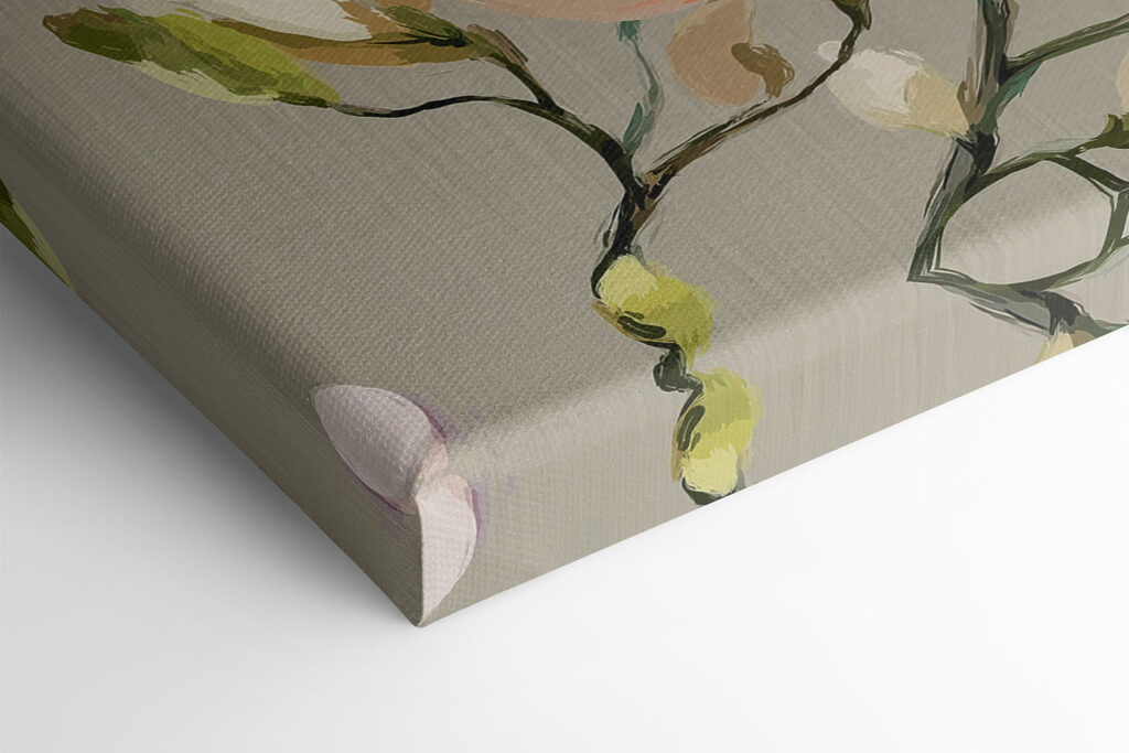 Painting of flowers on a grey background